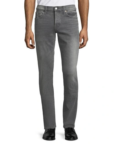 Shop Tom Ford Men's Selvedge Straight-leg Jeans In Gray