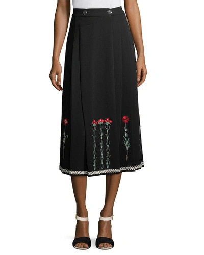 Shop Temperley London Embroidery Midi Skirt In Nocolor