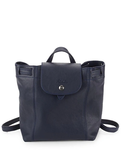 Shop Longchamp Le Pliage Cuir Leather Backpack In Nocolor