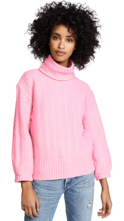 Shop English Factory Diagonal Twist Sweater In Candy Pink