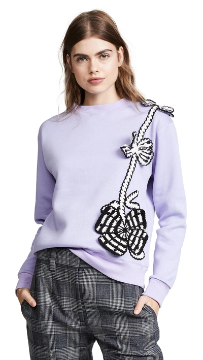 Shop Michaela Buerger Flowers Sweatshirt In Lilac