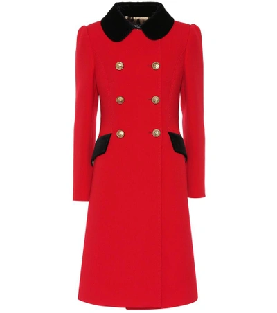 Shop Dolce & Gabbana Wool-blend Coat In Red