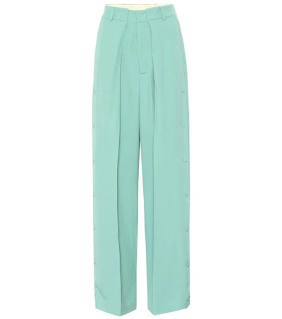 Shop Golden Goose Bertilla Crêpe Wide-leg Pants In Green