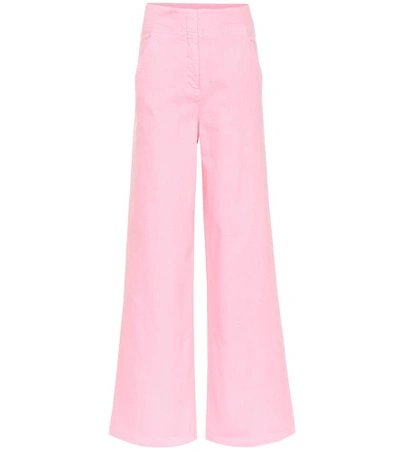 Shop Tibi High-rise Wide-leg Jeans In Pink