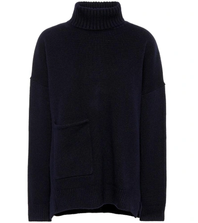 Shop Tibi Cashmere Turtleneck Sweater In Blue