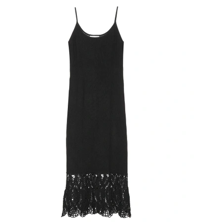 Shop Ryan Roche Cashmere Slip Dress In Black