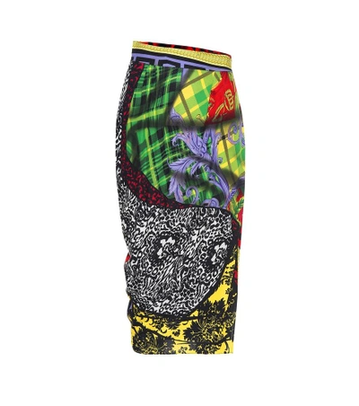 Shop Versace Printed Pencil Skirt In Multicoloured