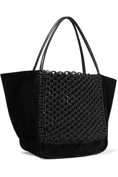 Shop Proenza Schouler L Woven Leather And Suede Tote