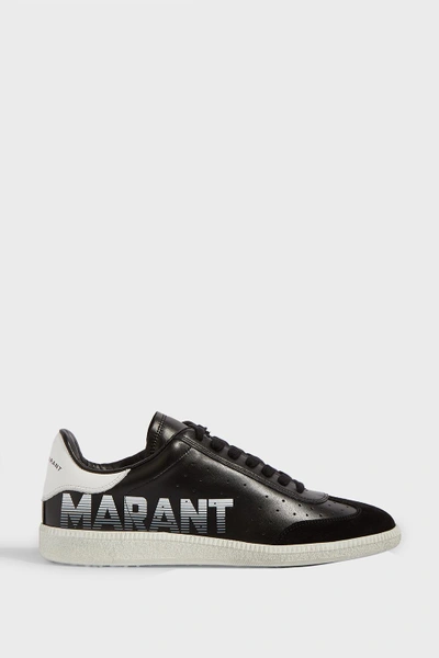 Shop Isabel Marant Bryce Suede-trimmed Leather Trainers In Black