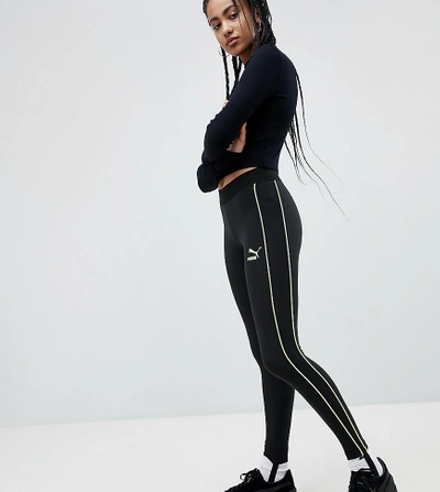 Shop Puma Exclusive To Asos Stirrup Legging With Neon Piping-black
