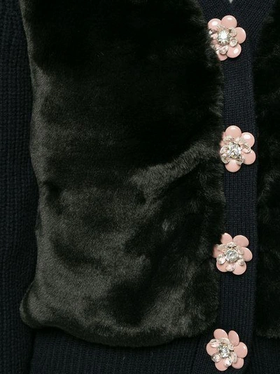 Shop Markus Lupfer Floral Buttons Cardigan - Black