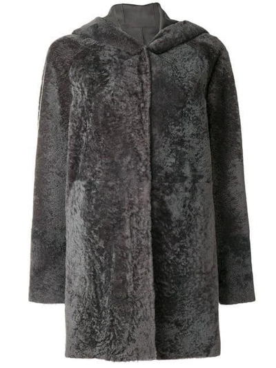 Shop Drome Hooded Coat - Grey