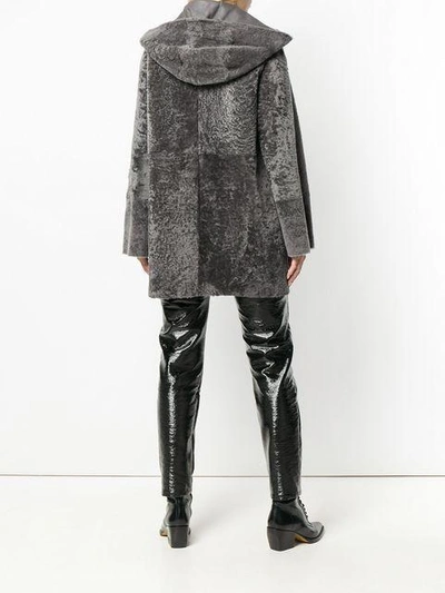 Shop Drome Hooded Coat - Grey