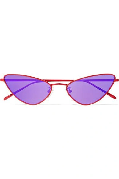 Shop Poppy Lissiman Chi Chi Cat-eye Metal Sunglasses In Purple