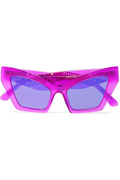 Shop Poppy Lissiman Diavolina Cat-eye Acetate Sunglasses In Fuchsia