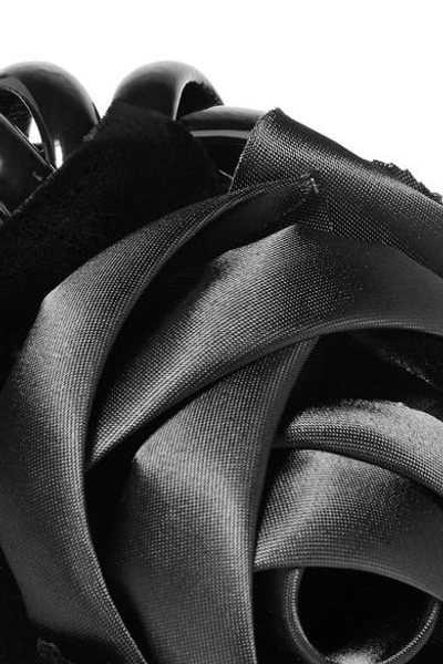 Shop Philip Treacy Rosette And Bow-embellished Velvet Headpiece In Black