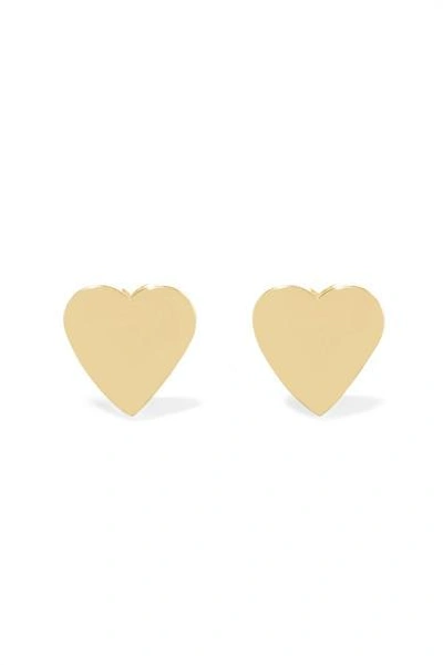 Jennifer Meyer Heart 18-karat Gold Earrings In Gold