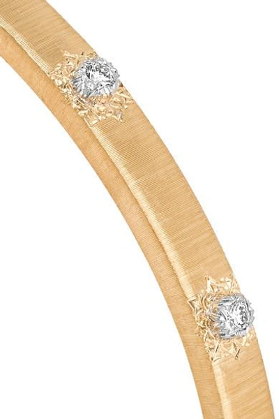 Shop Buccellati Macri 18-karat Yellow And White Gold Diamond Bracelet