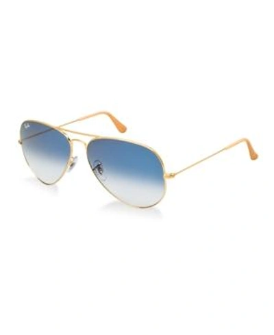 Shop Ray Ban Ray-ban Unisex Sunglasses, Rb3025 58 Aviator Collection In Gold/blue