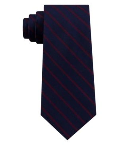 Shop Tommy Hilfiger Men's Exotic Woven Striped Silk Tie In Red