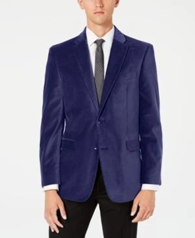 Shop Tommy Hilfiger Men's Modern-fit Th Flex Stretch Solid Velvet Sport Coat In Navy