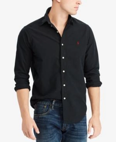 Shop Polo Ralph Lauren Men's Classic-fit Garment-dyed Oxford Shirt In Polo Black