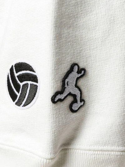 Shop Gosha Rubchinskiy Logo Embroidered Hoodie - White