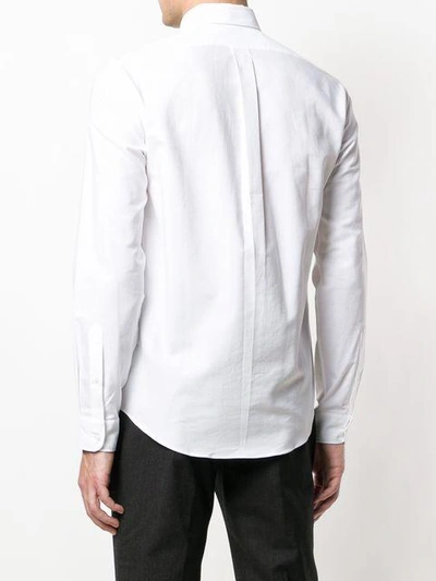 Shop Kenzo Branded Panel Button-down Shirt In White