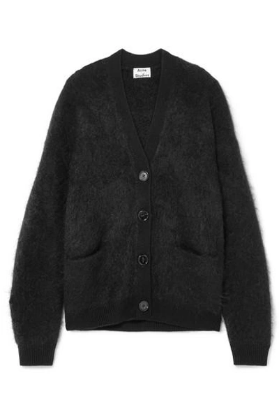 Shop Acne Studios Rives Knitted Cardigan In Black