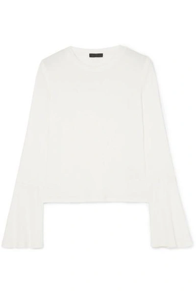 Shop The Range Waffle-knit Stretch-jersey Top In White
