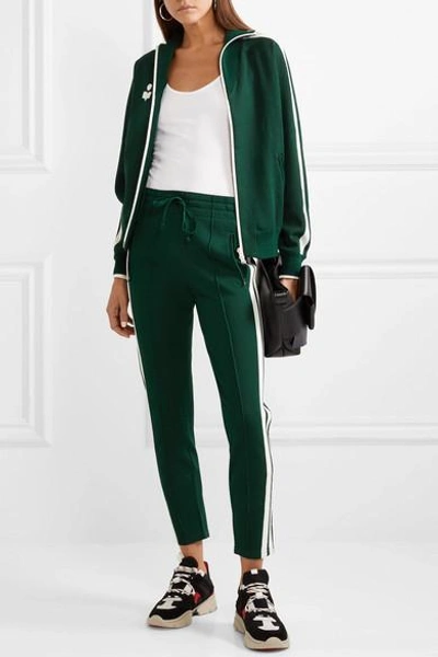 Shop Isabel Marant Étoile Darcey Striped Jersey Track Jacket In Forest Green