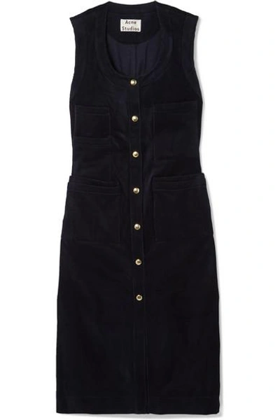 Shop Acne Studios Corduroy Dress In Navy