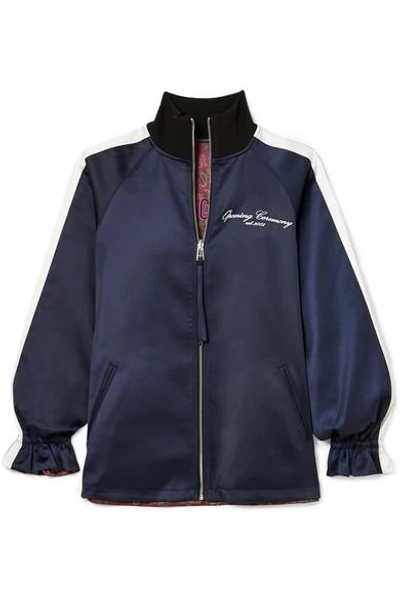 Shop Opening Ceremony Souvenir Reversible Satin-shell Jacket In Midnight Blue