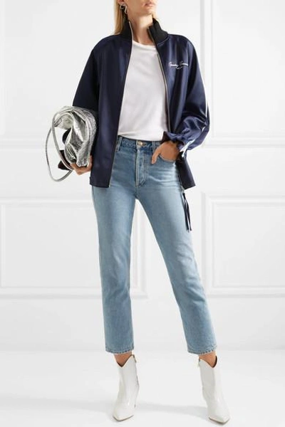 Shop Opening Ceremony Souvenir Reversible Satin-shell Jacket In Midnight Blue