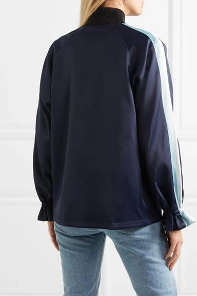 Shop Opening Ceremony Souvenir Reversible Satin-shell Jacket In Midnight Blue