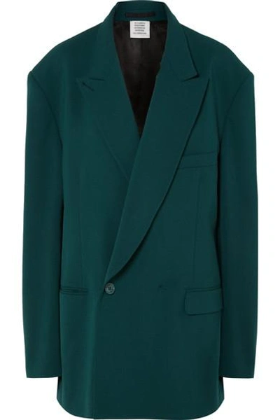 Oversized Double-breasted Jacket In Forest Green