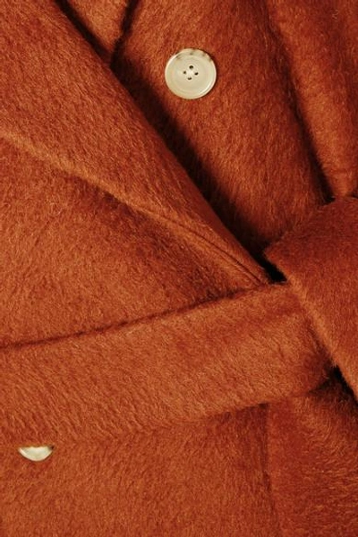 Shop Acne Studios Belted Mohair-blend Coat In Brick