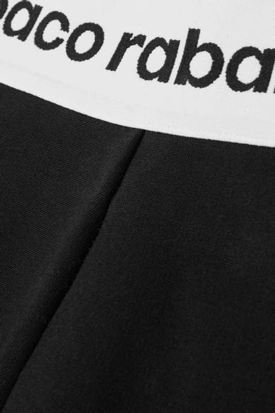 Shop Rabanne Printed Stretch-jersey Stirrup Leggings In Black