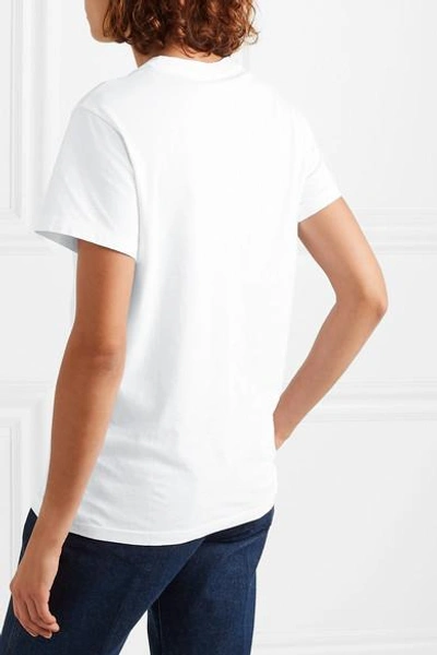 Shop Red Valentino Printed Cotton-jersey T-shirt In White