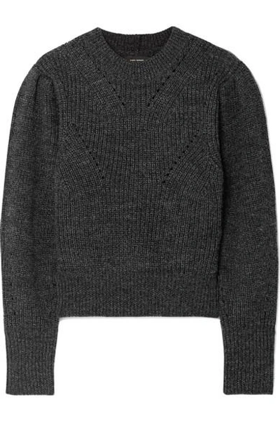 Shop Isabel Marant Belaya Cropped Wool Sweater In Anthracite