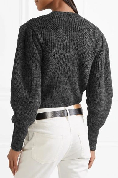 Shop Isabel Marant Belaya Cropped Wool Sweater In Anthracite
