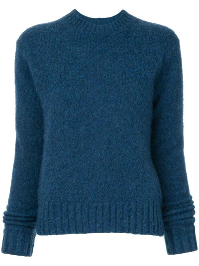 Shop Helmut Lang Fitted Jumper - Blue