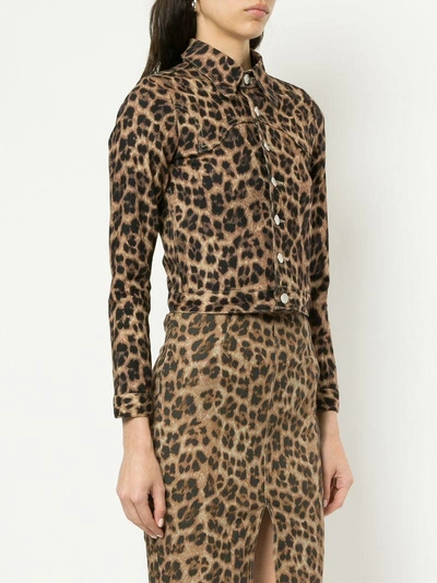 Shop Miaou Leopard Print Jacket - Brown