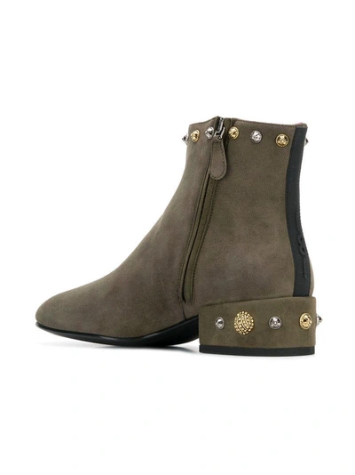 Shop Alberto Gozzi Embellished Ankle Boots - Green