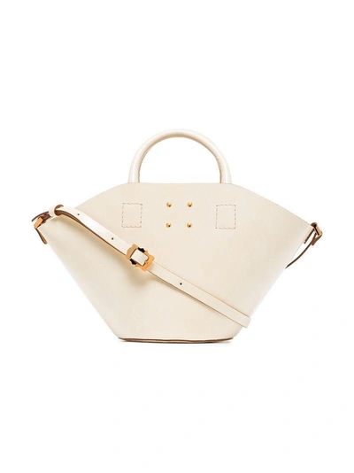 Shop Trademark Cream Small Leather Basket Bag In Neutrals