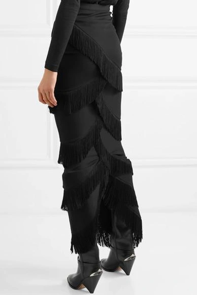 Shop Y/project Fringed Stretch-jersey Skirt In Black
