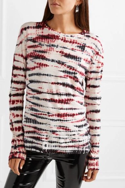 Shop Proenza Schouler Tie-dyed Cotton-jersey Top In Burgundy