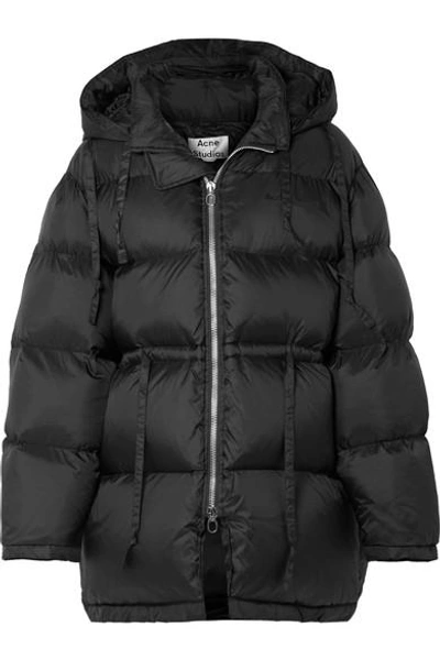 Shop Acne Studios Oversized Hooded Quilted Shell Down Jacket In Black
