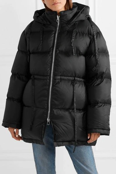 Shop Acne Studios Oversized Hooded Quilted Shell Down Jacket In Black