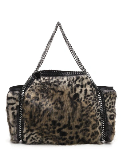 Shop Stella Mccartney Faux Fur Leopard Falabella Tote Bag In Multi